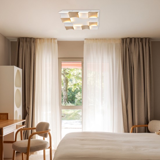 ΦΩΤΙΣΤΙΚΟ ΟΡΟΦΗΣ ΧΡΥΣΟ SAND ΛΕΥΚΟ ΑΛΟΥΜΙΝΙΟΥ CHESSY-LED SMD 63W CCT 3150LM IP20 422X422X55MM