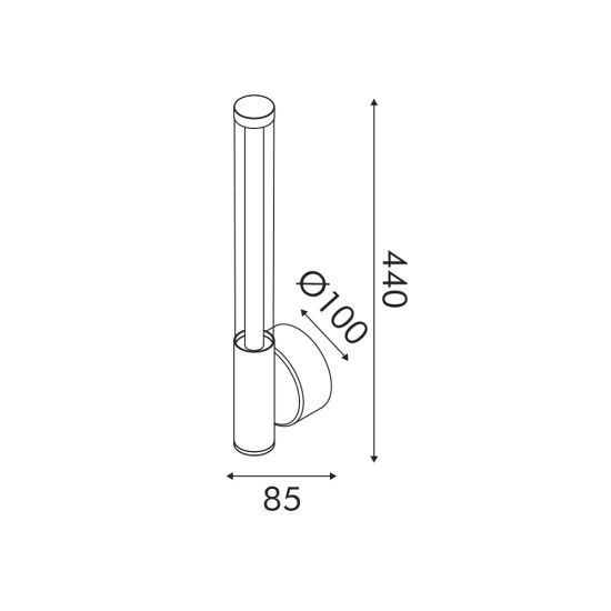 ΕΠΙΤΟΙΧΟ ΦΩΤΙΣΤΙΚΟ SAND ΜΑΥΡΟ ΑΛΟΥΜΙΝΙΟΥCANDELERA-LED SMD 7W CCT 490LM IP20 100X85X440MM
