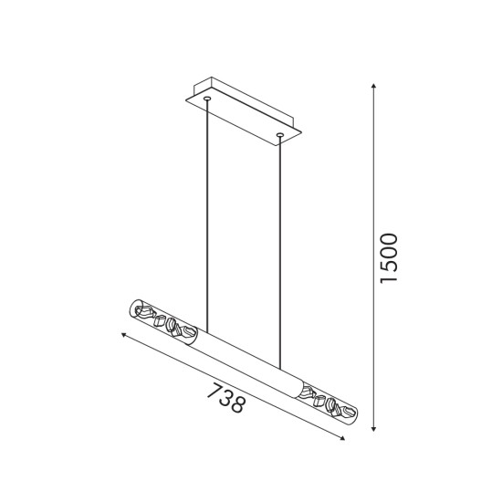 ΚΡΕΜΑΣΤΟ ΦΩΤΙΣΤΙΚΟ SAND ΛΕΥΚΟ ΑΛΟΥΜΙΝΙΟΥ OASIS LED COB 15W CCT 750LM IP20 738X90X1500MM