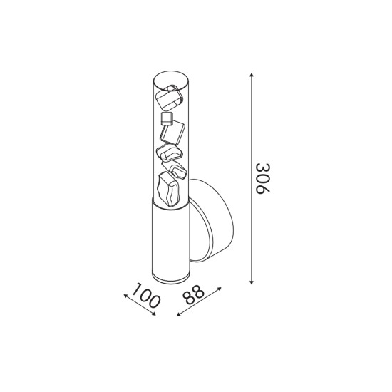 ΕΠΙΤΟΙΧΟ ΦΩΤΙΣΤΙΚΟ ΧΑΛΚΙΝΟ ΑΛΟΥΜΙΝΙΟΥ OASIS LED COB 7W CCT 350LM IP20 100X88X306MM
