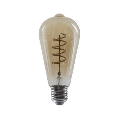 LED FILAMENT E27 DIM ST64 AMBER SPIRAL 4W 1800K 230V AC 270LM RA80 LED FILAMENT E27 DIM ST64 AMBER SPIRAL 4W 1800K 230V AC 270LM RA80