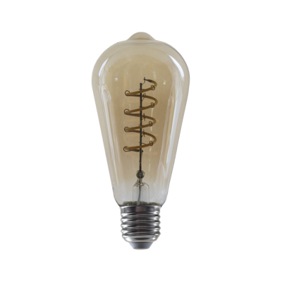 LED FILAMENT E27 DIM ST64 AMBER SPIRAL 4W 1800K 230V AC 270LM RA80 LED FILAMENT E27 DIM ST64 AMBER SPIRAL 4W 1800K 230V AC 270LM RA80