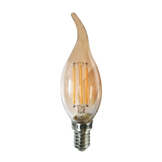 E14 CANDLE TIP AMBER DIM 4W 2700K 230V AC 390LM RA80 LED COG