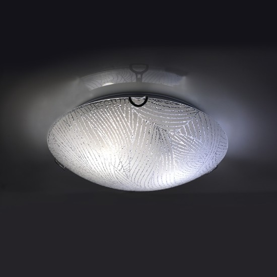 ΠΛΑΦΟΝΙΕΡΑ  3ΧΕ27 ΚΡΥΣΤΑΛΙΖΕ ΓΥΑΛΙ+ΜΕΤΑΛΟ Φ40ΧΗ12CM FORCE