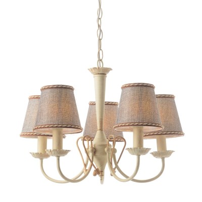 ΚΡΕΜΑΣΤΟ Φ/Σ 5XE14 ΠΑΤΙΝΑ - ΓΚΡΙ ΑΜΠΑΖΟΥΡ Φ54cm AVIGNON