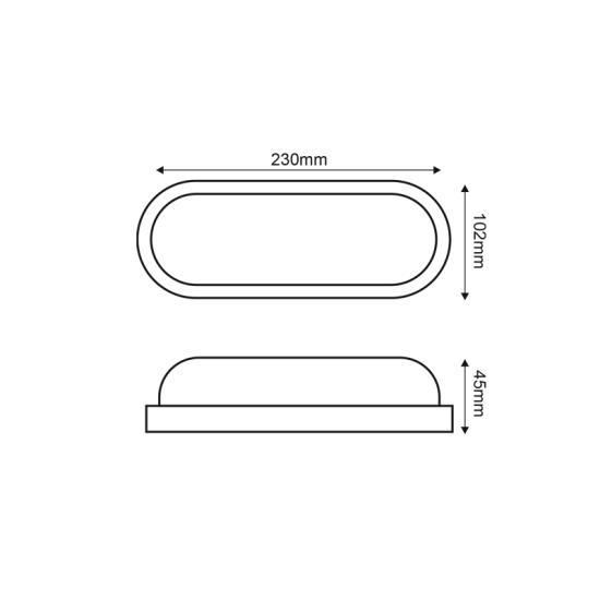 LED PC BLACK WALL LUMINAIRE 230V AC IP65 20W 1750lm 4000K 110° Ra80