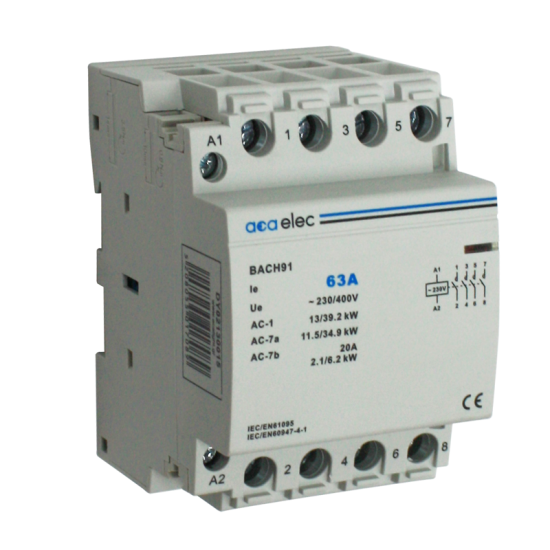 CONTACTOR 63A 4NO 230V 3M 