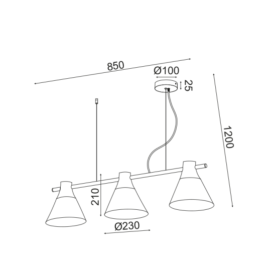 ^ΚΡΕΜΑΣΤΟ Φ/Σ 3ΧΕ27 ΓΚΡΙ ΜΕΤΑΛΛΙΚΟ 23Χ85ΧΗ120CM STOCKHOLM