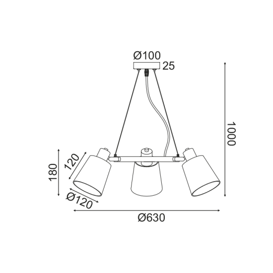 ^ΚΡΕΜΑΣΤΟ Φ/Σ 3ΧΕ14 ΛΕΥΚΟ ΜΕΤ/ΚΟ+ΑΜΠΑΖΟΥΡ D63XH100CM NORMA