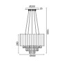 PENDANT LUMINAIRE 5XE14 CRYSTAL + BRASS METALLIC D40XH100CM EMPIRE