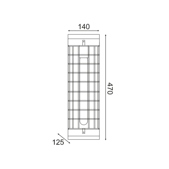 ^ΕΠΙΤΟΙΧΟ Φ/Σ 1ΧΕ27 ΞΥΛΟ+ΜΑΥΡΟ ΜΕΤΑΛΛΟ 14X13XH47CM TESLA