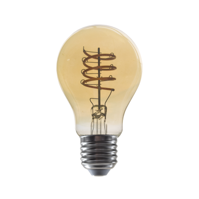 LED FILAMENT E27 DIM A60 AMBER SPIRAL 4W 1800K 230V AC 270LM RA80 LED FILAMENT E27 DIM A60 AMBER SPIRAL 4W 1800K 230V AC 270LM RA80