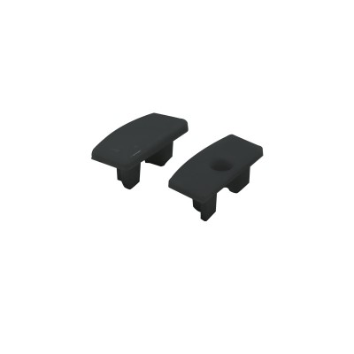 SET OF BLACK PLASTIC END CAPS FOR P109, 1PC WITH HOLE & 1PC WITHOUT HOLE 