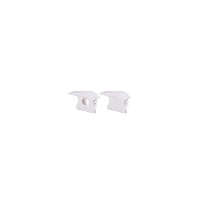 SET OF WHITE PLASTIC END CAPS FOR PROFILE P115,P116 1 WITHOUT HOLE & 1 WITH HOLE
