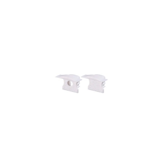 SET OF WHITE PLASTIC END CAPS FOR PROFILE P115,P116 1 WITHOUT HOLE & 1 WITH HOLE