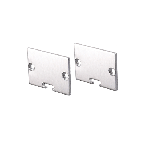 SET OF WHITE PLASTIC END CAPS FOR P117, 1PC WITH HOLE & 1PC WITHOUT HOLE 