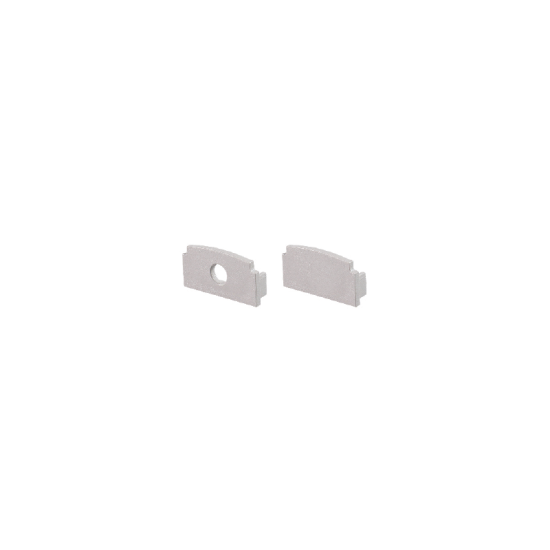 SET OF GREY PLASTIC END CAPS FOR P125 1PC WITH HOLE & 1PC WITHOUT HOLE 