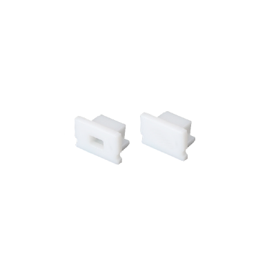 SET OF WHITE PLASTIC END CAPS FOR P127 1PC WITH HOLE & 1PC WITHOUT HOLE  SET OF WHITE PLASTIC END CAPS FOR P127 1PC WITH HOLE & 1PC WITHOUT HOLE