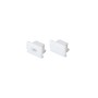 SET OF WHITE PLASTIC END CAPS FOR P127 1PC WITH HOLE & 1PC WITHOUT HOLE 