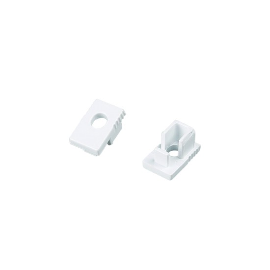 SET OF GREY PLASTIC END CAPS FOR P129, 1PC WITH HOLE & 1PC WITHOUT HOLE