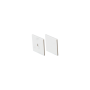 SET OF WHITE PLASTIC END CAPS FOR PROFILE P132, 1 WITHOUT HOLE & 1 WITH HOLE