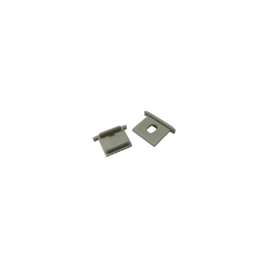 SET OF GREY PLASTIC END CAPS FOR P139N, 1PC WITH HOLE & 1PC WITHOUT HOLE
