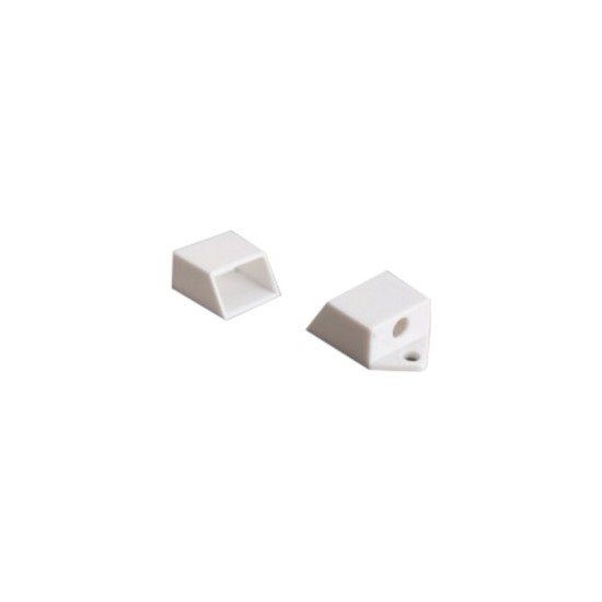 SET OF WHITE PLASTIC END CAPS FOR P151, 2PCS WITH HOLE 