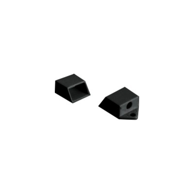 SET OF BLACK PLASTIC END CAPS FOR PROFILE P151B, 2PCS WITH HOLE 