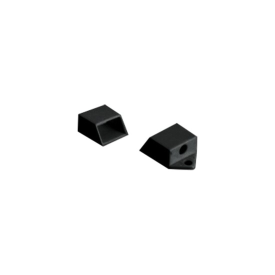 SET OF BLACK PLASTIC END CAPS FOR PROFILE P151B, 2PCS WITH HOLE 