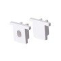 SET OF WHITE PLASTIC END CAPS FOR P160 1PC WITH HOLE & 1PC WITHOUT HOLE 