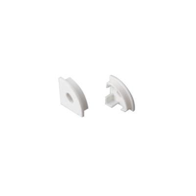 SET OF WHITE PLASTIC END CAPS FOR P161, 1PC WITH HOLE & 1 PC WITHOUT HOLE  