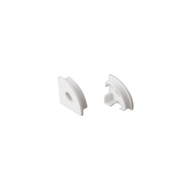 SET OF WHITE PLASTIC END CAPS FOR P161, 1PC WITH HOLE & 1 PC WITHOUT HOLE   SET OF WHITE PLASTIC END CAPS FOR P161, 1PC WITH HOLE & 1 PC WITHOUT HOLE