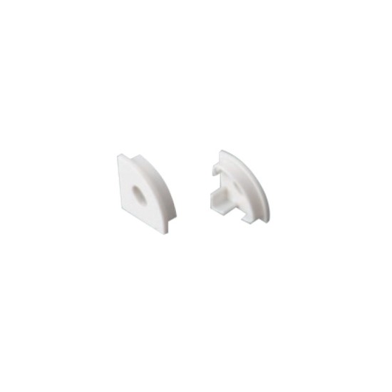 SET OF WHITE PLASTIC END CAPS FOR P161, 1PC WITH HOLE & 1 PC WITHOUT HOLE  