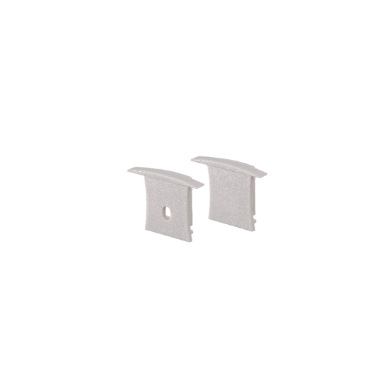 SET OF GREY PLASTIC END CAPS FOR P171, 1PC WITH HOLE & 1PC WITHOUT HOLE 