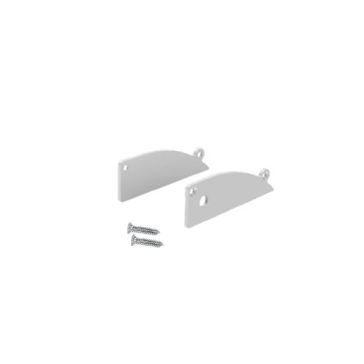 SET OF SILVER PLASTIC END CAPS FOR P173, 1 WITHOUT HOLE & 1 WITH HOLE SET OF SILVER PLASTIC END CAPS FOR P173, 1 WITHOUT HOLE & 1 WITH HOLE