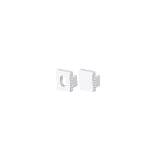 SET OF WHITE PLASTIC END CAPS FOR P178 1PC WITH HOLE & 1PC WITHOUT HOLE 