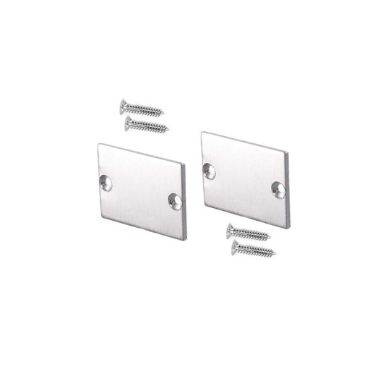SET OF METAL END CAPS FOR PROFILE P217, 2 PCS WITHOUT HOLE  