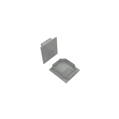 SET OF SILVER PLASTIC END CAPS FOR PROFILE P51 - SET 2PCS WITH VENTILATION HOLES SET OF SILVER PLASTIC END CAPS FOR PROFILE P51 - SET 2PCS WITH VENTILATION HOLES