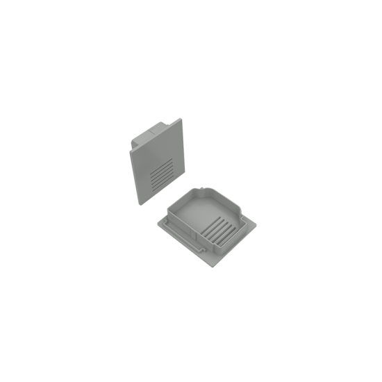 SET OF SILVER PLASTIC END CAPS FOR PROFILE P51 - SET 2PCS WITH VENTILATION HOLES