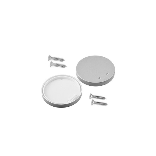 SET OF SILVER PLASTIC END CAPS FOR PROFILE P66, 2 PCS WITHOUT HOLE