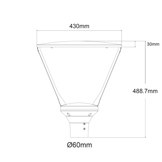 LED URBAN LUMINAIRE WITH ADJUSTABLE WATTAGE 30/40/50W 170/165/160 LM/W 4000K 230V 