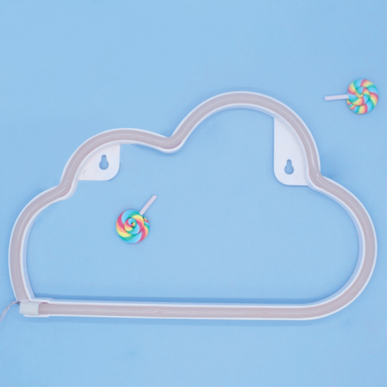 CLOUD, 48 NEON LED LIGHTS WITH BATTERY (3xAA)/USB, WARM WHITE, IP20, 29.5x2x18.5cm