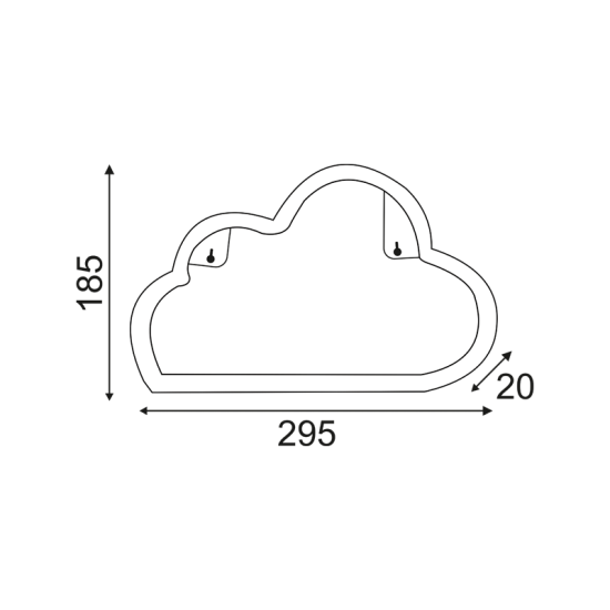 CLOUD, 48 NEON LED LIGHTS WITH BATTERY (3xAA)/USB, PURPLE, IP20, 29.5x2x18.5cm