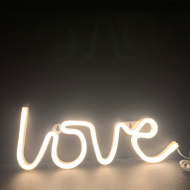 LOVE, 118 NEON LED LIGHTS WITH BATTERY (3xAA)/USB, WW, IP20, 35.5x2x13cm