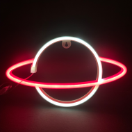 CELESTIAL BODY, 108 NEON LED LIGHTS WITH BATTERY (3xAA)/USB, RED & COOL WHITE, IP20, 17.5x2x30cm