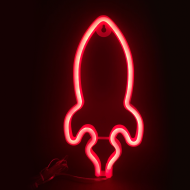 ROCKET, 87 NEON LED LIGHTS WITH BATTERY (3xAA)/USB, RED, IP20, 13.5x2x27cm