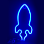 ROCKET, 87 NEON LED LIGHTS WITH BATTERY (3xAA)/USB, BLUE, IP20, 13.5x2x27cm