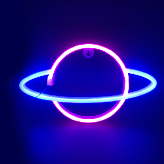 CELESTIAL BODY, 108 NEON LED LIGHTS WITH BATTERY (3xAA)/USB, PINK & BLUE, IP20, 17.5x2x30cm