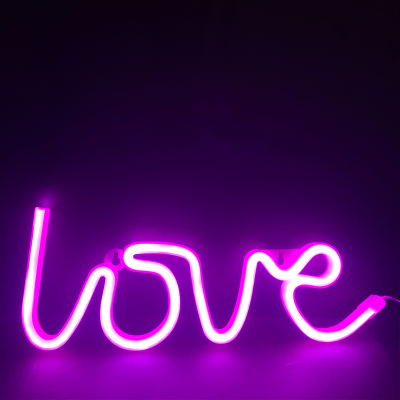 LOVE, 118 NEON LED LIGHTS WITH BATTERY (3xAA)/USB, PINK, IP20, 35.5x2x13cm LOVE, 118 NEON LED LIGHTS WITH BATTERY (3xAA)/USB, PINK, IP20, 35.5x2x13cm