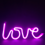 LOVE, 118 NEON LED LIGHTS WITH BATTERY (3xAA)/USB, PINK, IP20, 35.5x2x13cm